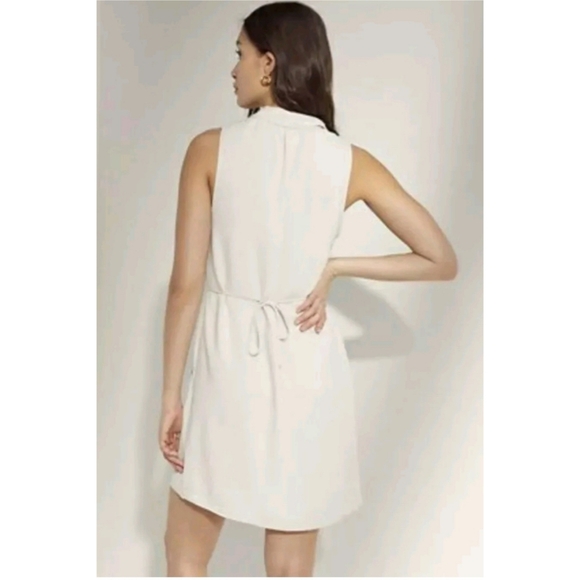 Aritzia Wilfred Mini Dress Women Sz XS Sabine Sleeveless Faux Wrap Draped Collar - Picture 6 of 15